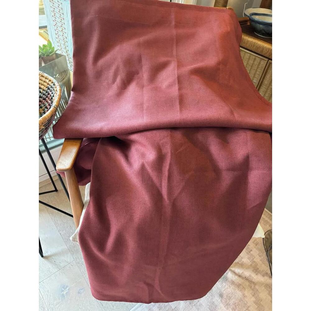 Two IKEA ANNAKAJSA Room Darkening Curtains Red Clay Rust Color